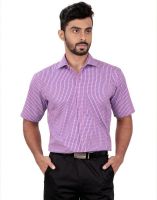 Zeal Men's Checkered Formal Pink, Blue Shirt