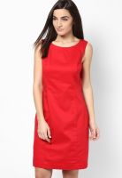 s.Oliver Red Colored Solid Shift Dress