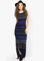 AND Navy Blue Colored Printed Maxi Dress