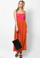 AND Orange Colored Printed Maxi Dress