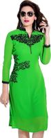Aarnas Fashion Casual, Festive, Party Embroidered Women's Kurti(Green)