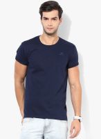 Adidas Navy Blue Solid Round Neck T-Shirts