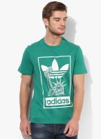 Adidas Originals Nyc Sst Green Round Neck T-Shirt