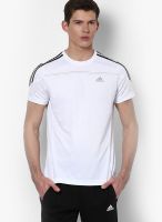 Adidas White Running Round Neck T-Shirt