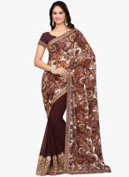 Aesha Coffee Printed Saree