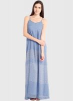Anaphora Blue Colored Printed Maxi Dress