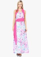 Athena Pink Colored Printed Maxi Dress