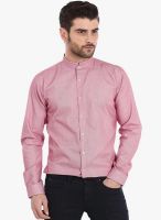 Basics Pink Solid Slim Fit Casual Shirt