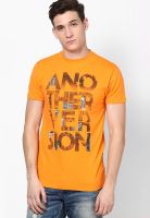 Blue Saint Orange Solid Round Neck T-Shirt
