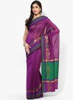 Bunkar Purple Embellished Saree