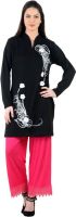 By Maaa Applique Women's Kurti(Black)