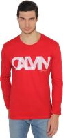 Calvin Klein Printed Men's Round Neck Red T-Shirt