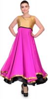 Cenizas Casual Solid Women's Kurti(Pink)