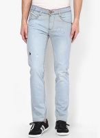 Code 61 Solid Light Blue Slim Fit Jeans