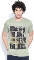 Cult Fiction Printed Men's Round Neck Light Green T-Shirt