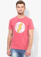 DC Comics Pink Printed Round Neck T-Shirt