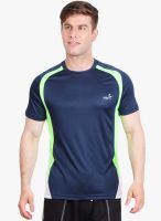 Fitz Blue Solid Round Neck T-Shirt