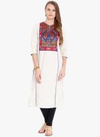 Folklore Rust Embroidered Kurta