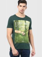 Forca By Lifestyle Green Round Neck T-Shirt