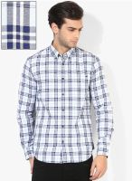 Gas Light Blue Check Slim Fit Casual Shirt