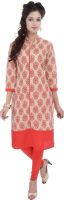 Gujari Casual Printed Women's Kurti(Red)