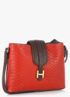 Hidesign Sb Silvia 03 Red/Brown Leather Crossbody Bag