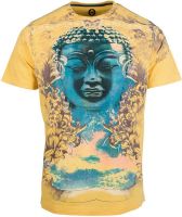 Huetrap Graphic Print Men's Round Neck Yellow T-Shirt