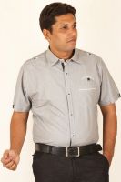 Ignu Men's Striped Casual Grey Shirt