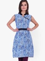 Indidori Blue Printed Kurtis