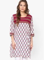 Indidori White Printed Kurtis