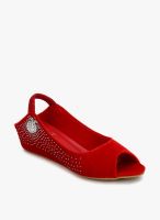 J Collection Red Peep Toes