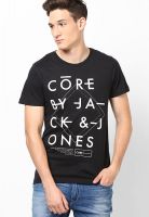 Jack & Jones Black Round Neck T Shirt