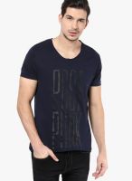 Jack & Jones Navy Blue V Neck T Shirt