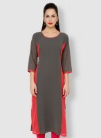 Jainish Casual, Festive, Formal, Party Solid Women's Kurti(Grey)