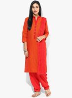 Jaipur Kurti Orange Printed Salwar Kameez Dupatta