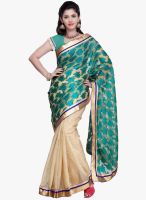 Janasya Green Embroidered Saree