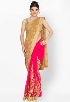 Jashn Pink Embroidered Saree