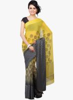 Jashn Yellow Printed Saree