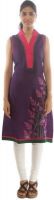 Jazzup Casual Self Design Women's Kurti(Purple)