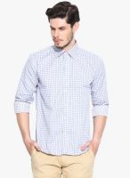 Jogur White Checked Regular Fit Formal Shirt