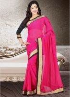 Kalista Fashions Pink Solid Saree