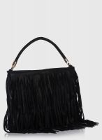 Lara Karen Black Bohemic Flecos Handbag