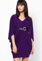 Mayra Purple Colored Solid Asymmetric Dress