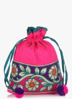 Molcha Pink/Multi Party Wear Embroidered Potli