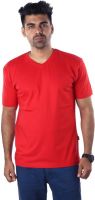 Mrtees Solid Men's V-neck Red T-Shirt