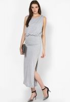 Only Grey Colored Solid Maxi Dress