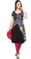 Pannkh Casual Graphic Print Women's Kurti(Multicolor)