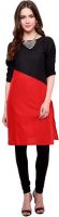 Pannkh Casual Solid Women's Kurti(Red)