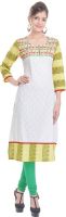 Prakhya Embroidered Women's Straight Kurta(Yellow)