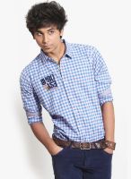 Probase Checks Blue Casual Shirt